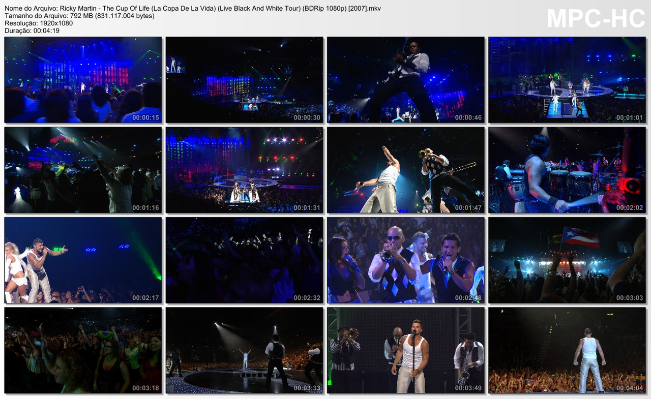 Ricky Martin - The Cup Of Life (La Copa De La Vida) (Live Black And White Tour) (BDRip 1080p) [2007]