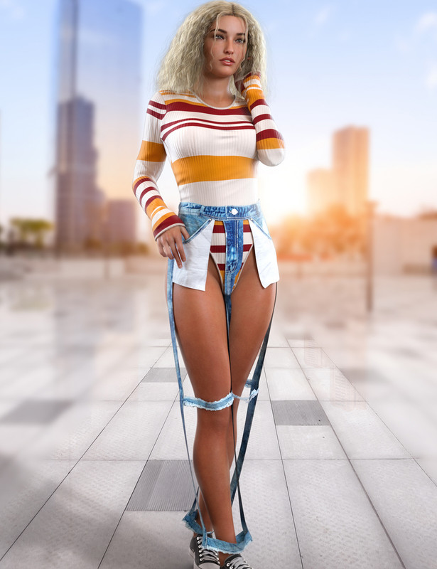 dForce Cut Out Jeans Outfit for Genesis 8 and 8.1 Females dForce Cut Out Jeans Outfit for Genesis 8 and 8.1 Females