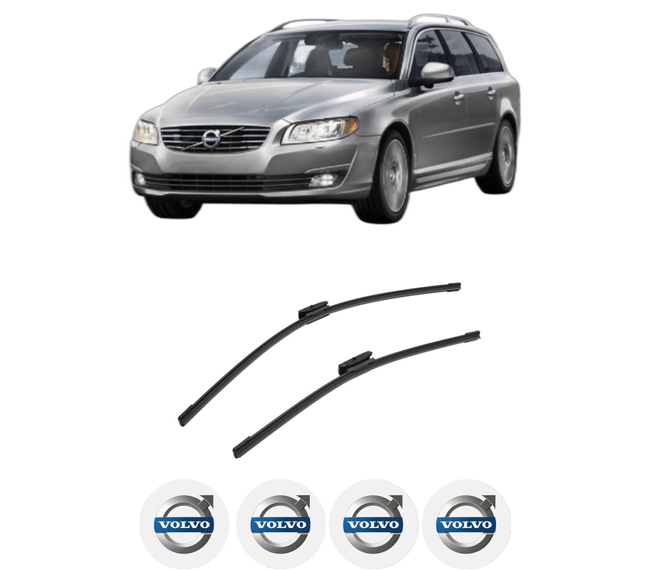 Set stergatoare auto VOLVO V70 III Estate Van (135) din 2013-2015, pentru parbriz auto, 2 bucati, Bosch Aerotwin Multi, din cauciuc siliconat rezistent, 4 Stickere Auto VOLVO