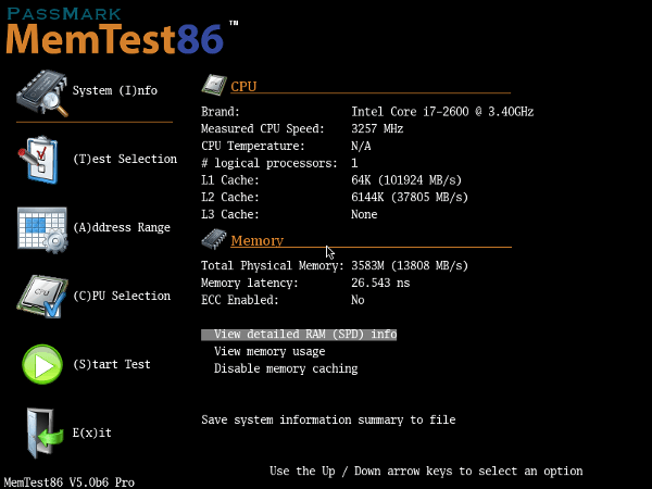 PassMark Memtest86 10.3 Build 1000