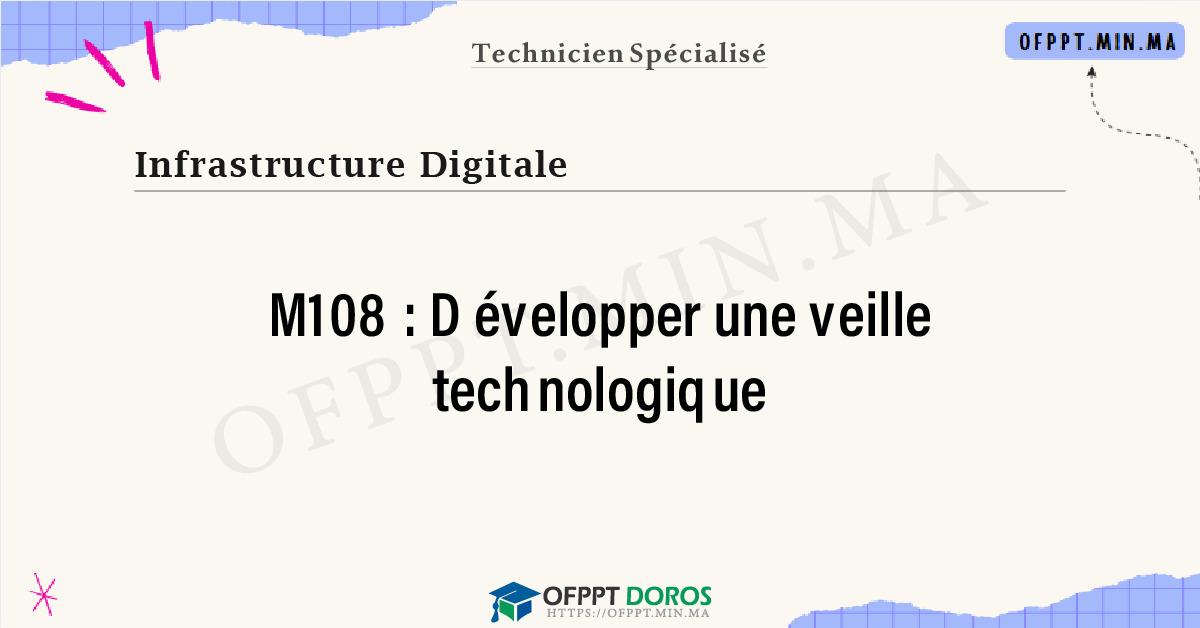 Sommaire détaillé du cours Développer une veille technologique M108 OFPPT - Structure du module