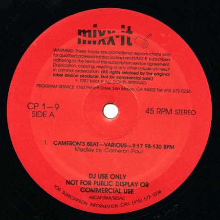 VA - Mixx-it 1-9 ( Vinyl, 12", 33 &#8531; RPM, Promo) (DJ Mix, Megamix - Cameron Paul)