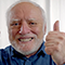 Hide the Pain harold gives a thumbs up.