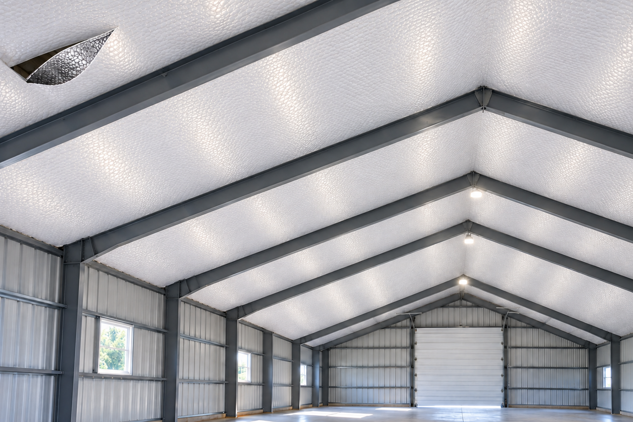 Radiant barrier for metal roof