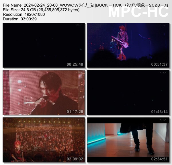 [TV-Variety] BUCK-TICK バクチク現象-2023- (WOWOW Live 2024.02.24)