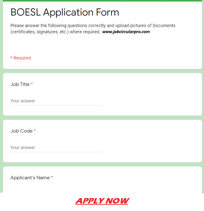 BOESL Jobs