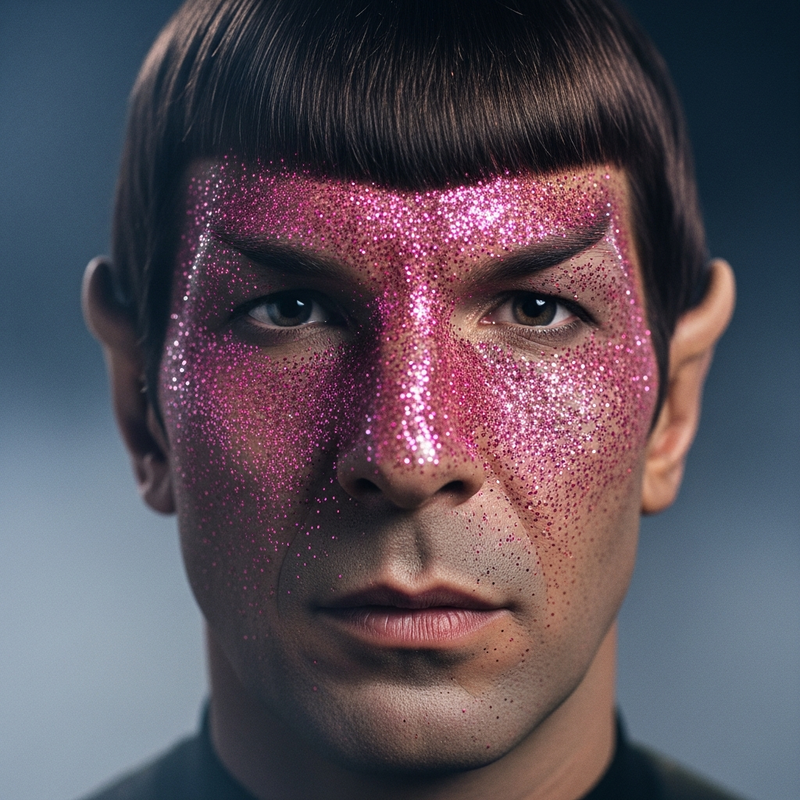 Spock s face and pink glitter