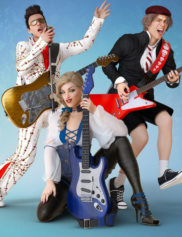 Electric Guitar Collection Poses for Genesis 3 and 8 Electric Guitar Collection Poses for Genesis 3 and 8