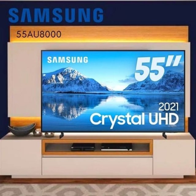 Samsung Smart TV Crystal UHD 4K 55″, Slim, Tela sem Limites, Visual Livre de Cabos, Alexa e Wi-Fi – 55AU8000