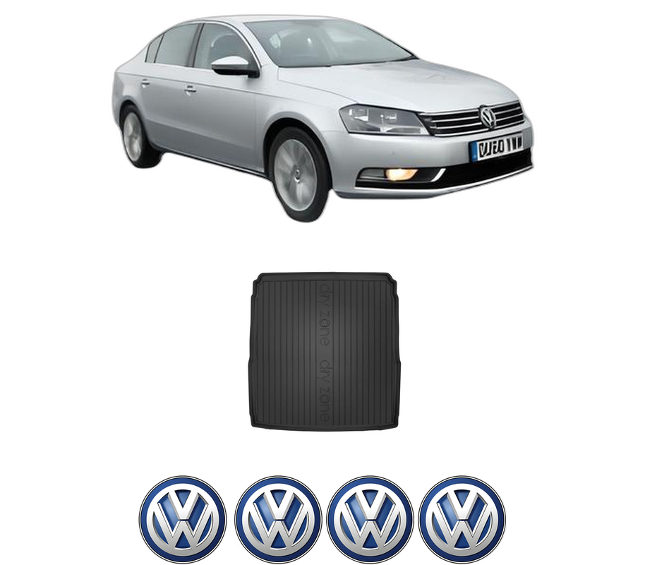 Tavita Portbagaj Volkswagen PASSAT B7 (A32, A33) din 2011-2020, Protectie Portbagaj Auto, 4x Stickere auto cu Volkswagen