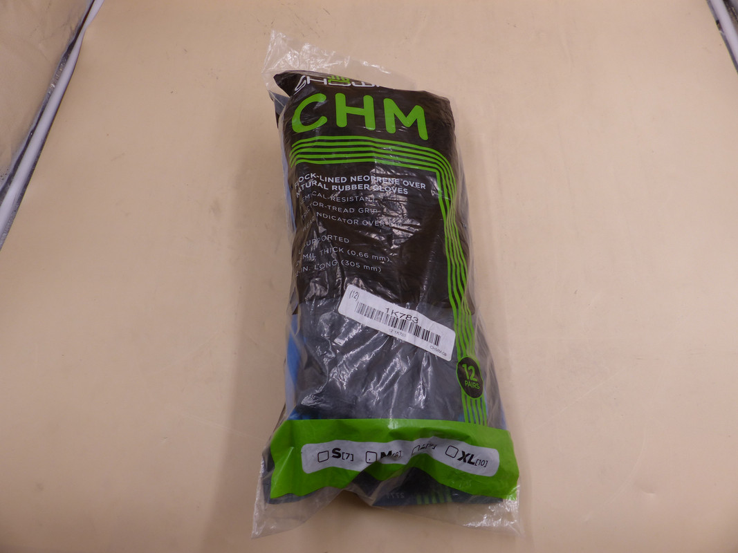 SHOWA CHM FLOCK-LINED NEOPRENE OVER NATURAL RUBBER GLOVES 12-PACK MEDIUM