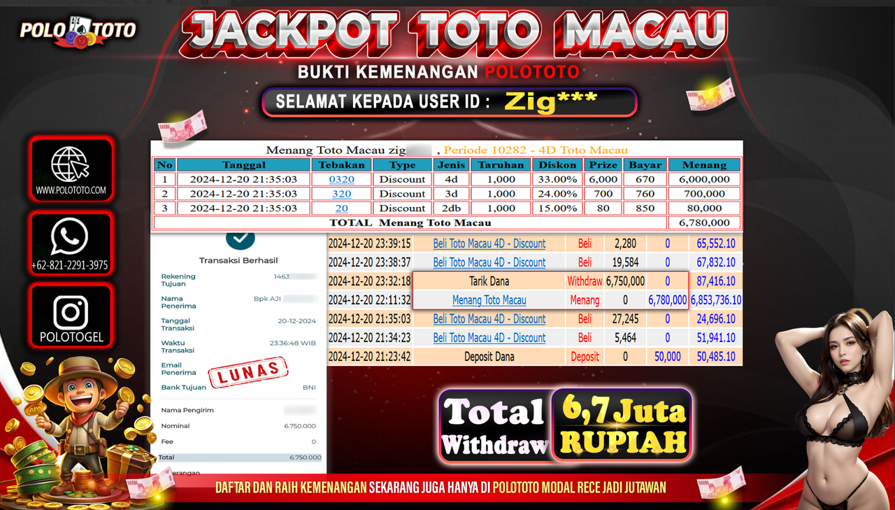 POLOTOTO JACKPOT TOGEL TOTO MACAU Rp.6,750.000,-