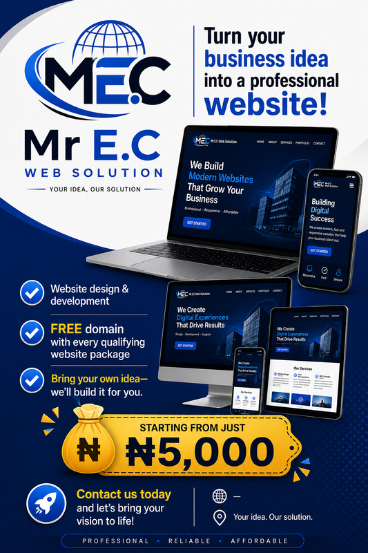 We will give you free domain just bring your little idea let's get your website done in a minut