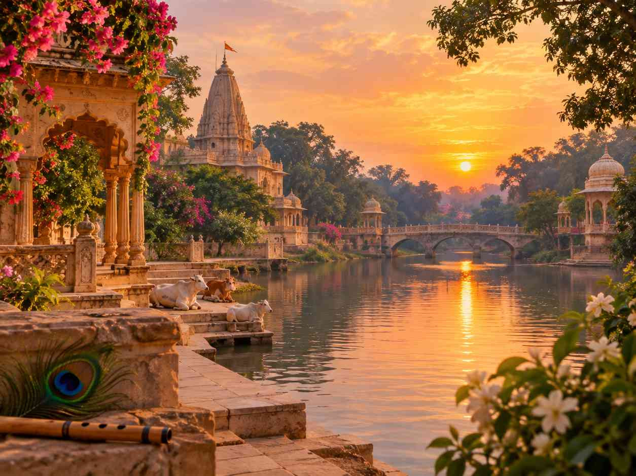 Vrindavan temple and historic surroundings