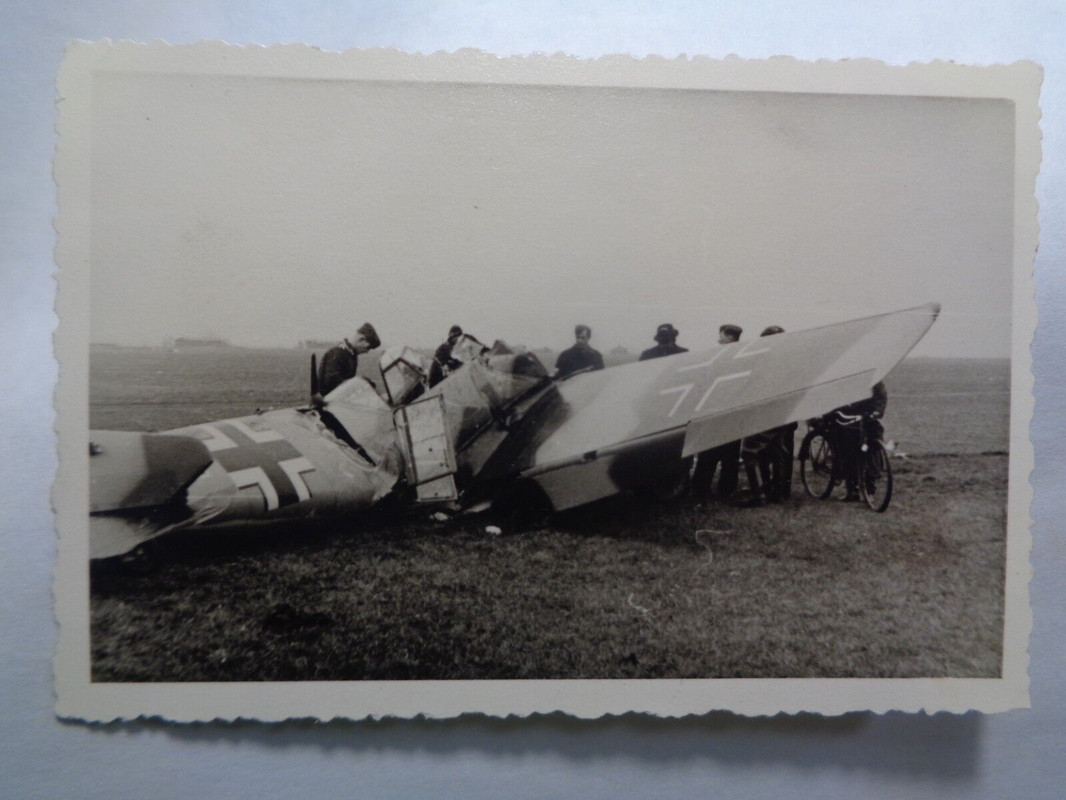 3x foto luftwaffe jagdflieger jg53 me109 absturz bruch (2)
