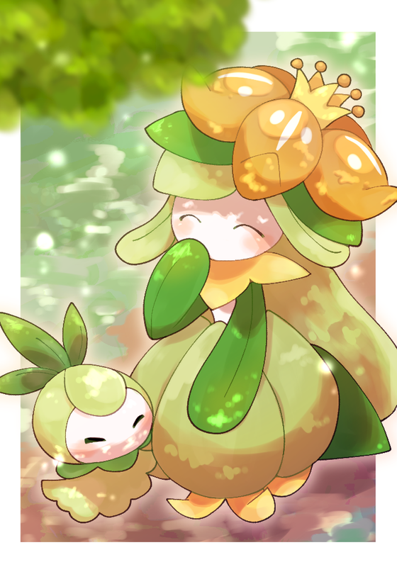 lilligant-and-petilil-pokemon-drawn-by-k