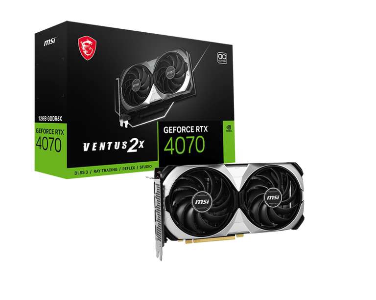 CyberPuerta - Tarjeta de Video MSI NVIDIA GeForce RTX 4070 VENTUS 2X 12G OC, 12GB 192-bit GDDR6X, PCI Express 4.0 
