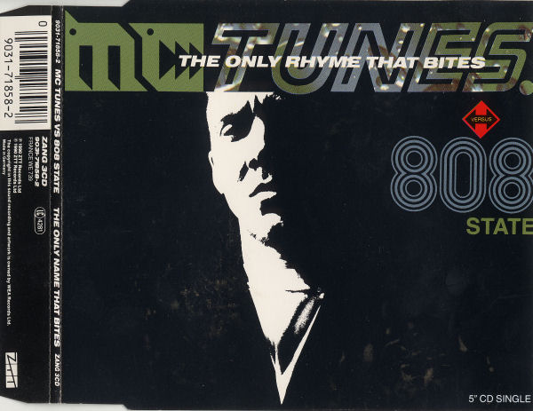 25/03/2025 - MC Tunes vs. 808 State – The Only Rhyme That Bites (CD, Maxi-Single)(ZTT – ZANG 3 CD)  1990 Cover-Front