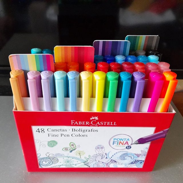 Caneta Ponta Fina, Faber-Castell, Fine Pen Colors, 48 Cores