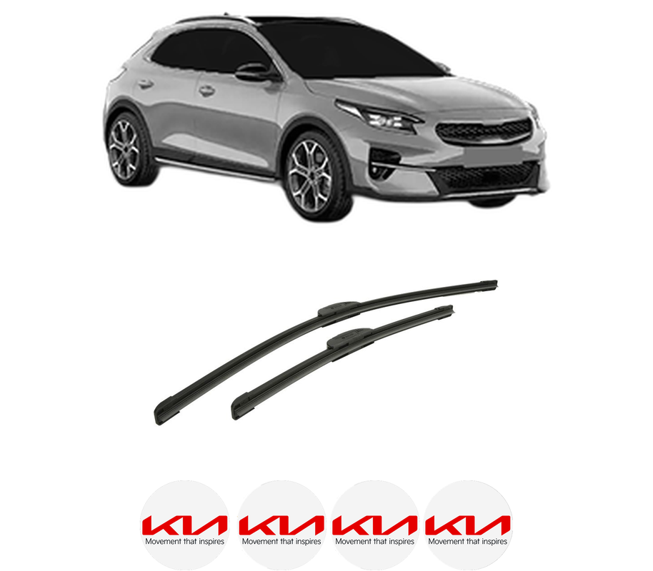 Set stergatoare auto KIA XCEED Van (CD) din 2019-2020, pentru parbriz auto, 2 bucati, Bosch Aerotwin Retrofit, din cauciuc siliconat rezistent, 4 Stickere Auto KIA