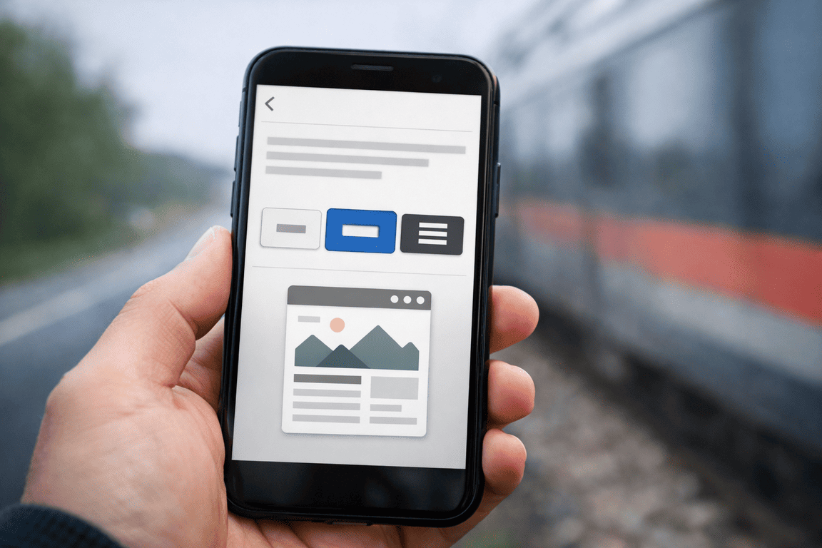 Режим экономии трафика на смартфоне, выбран уровень сжатия страниц