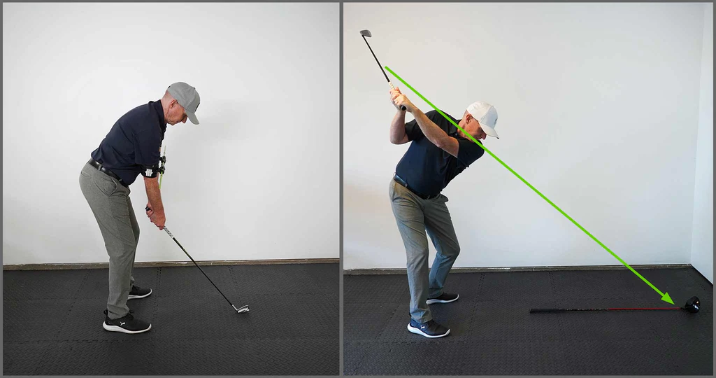 What is the main movement plane during a golf swing