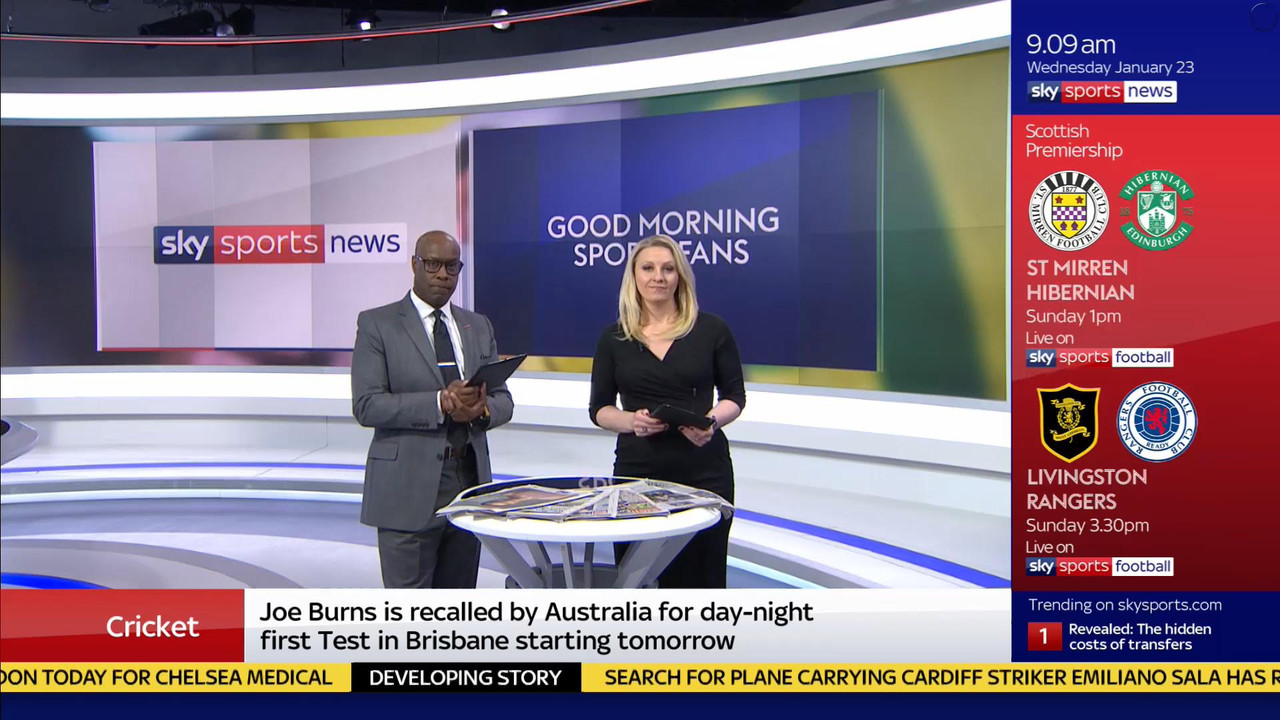 23 January - 09.00.00 - Good Morning Sports Fans. Round-up of th