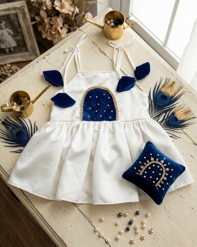 Strip Dress White Unavy5