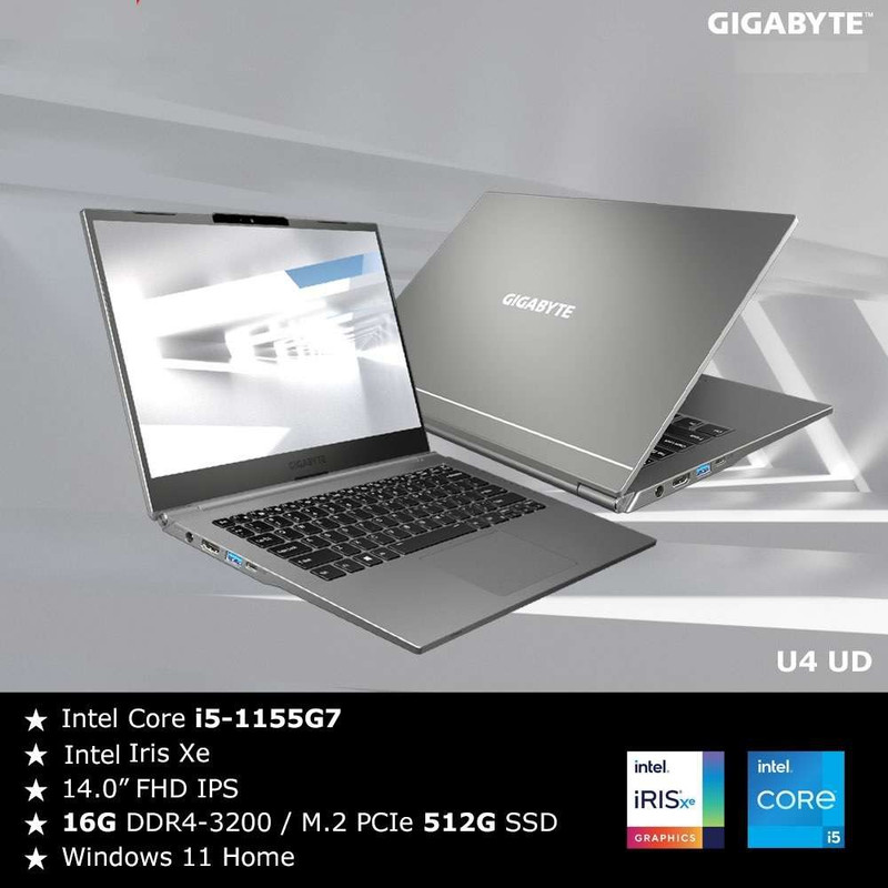 Amazon: GIGABYTE U4 UD - 14" FHD IPS, i5-1155G7, Intel Iris Xe, 16 GB, 512 GB, DTS: X Ultra 
