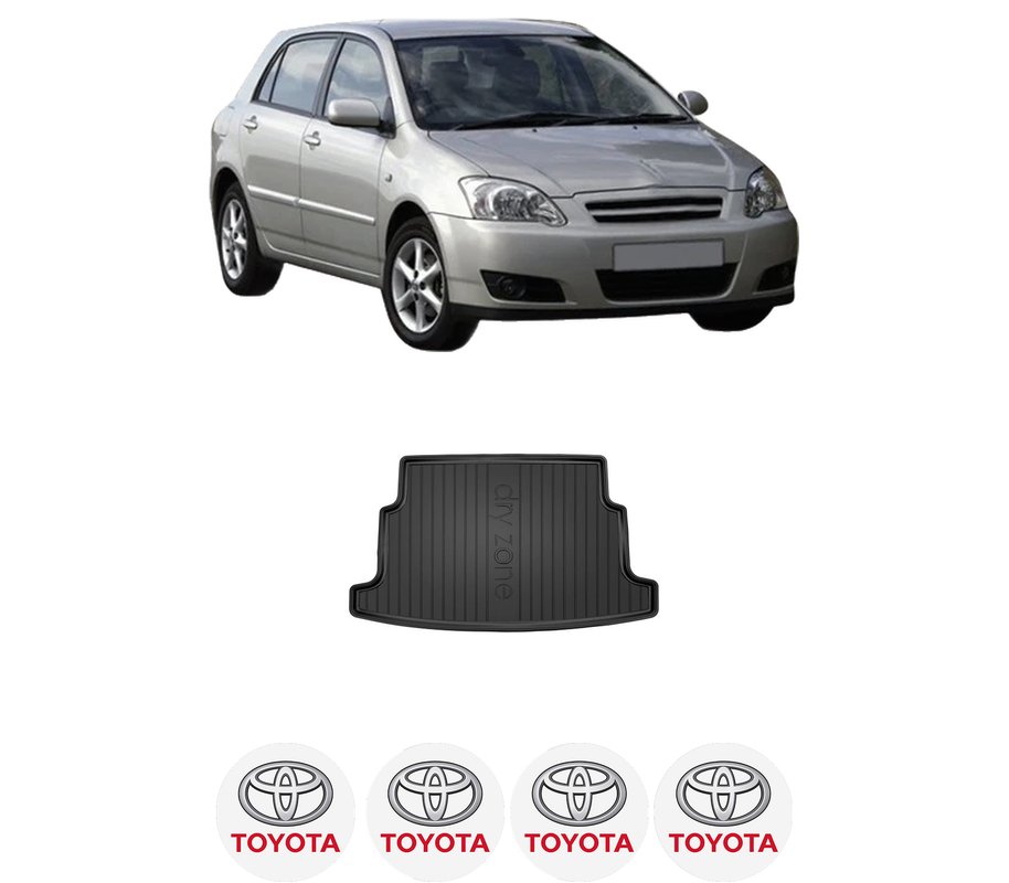 Tavita Portbagaj TOYOTA COROLLA (_E12_) din 2001-2007, Protectie Portbagaj Auto, 4x Stickere auto cu TOYOTA