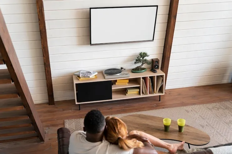 Why Floating Shelves Work Well Around a TV