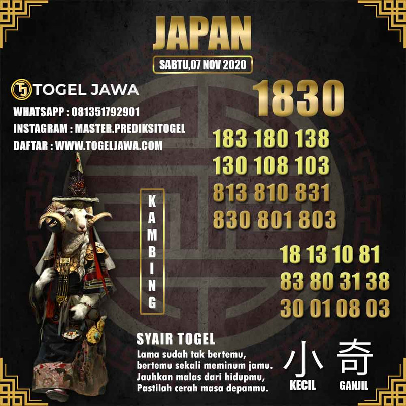 Prediksi Japan Tanggal 2020-11-07