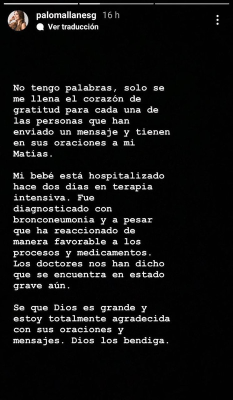 Bebé de Edén Múñoz entra a cuidados intensivos; el cantante pide orar por él