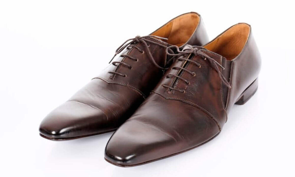 A pair of brown shoes