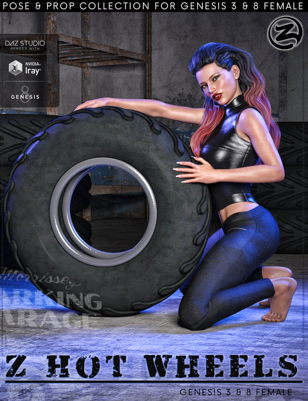 00 main z hot wheels props and poses for genesis 3 and 8 female daz3d 1