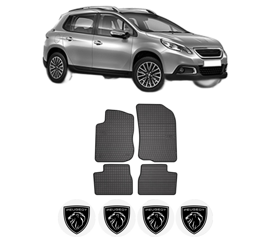 Set covorase presuri PEUGEOT 2008 I (CU_) din 2013-2019, auto, din cauciuc thermoplastic, 4 Stickere auto cu PEUGEOT