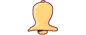 Pixel art drawing of a notification bell.