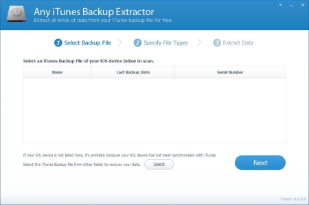 Any iTunes Backup Extractor v9.9.8