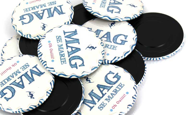 Magnet rond mariage 56mm
