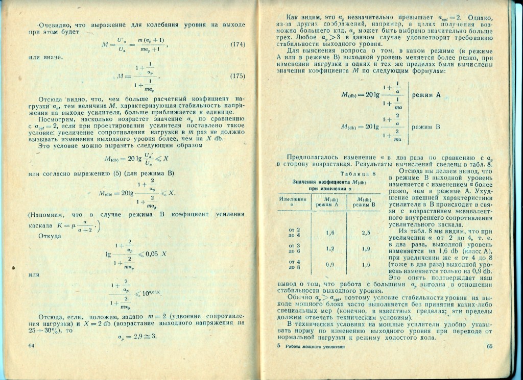 Работа мощного усилителя НЧ на комплексную нагрузку Дроздов 64