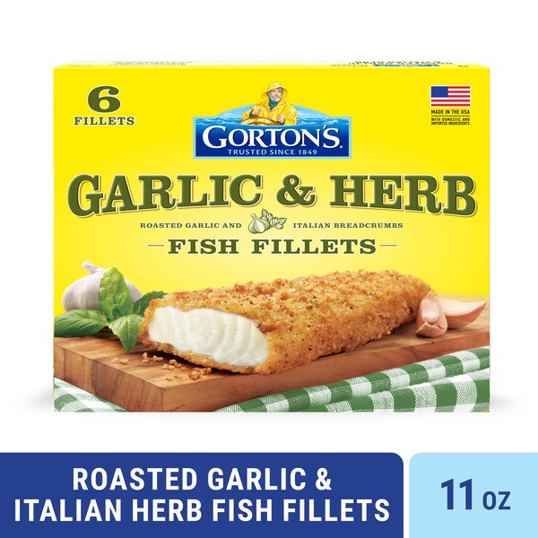 Gorton s Roasted Garlic Italian Herb Breaded Fish Fillets 1