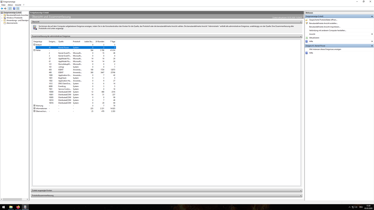 event viewer errors