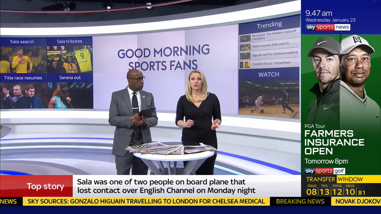 23 January - 09.00.00 - Good Morning Sports Fans. Round-up of th