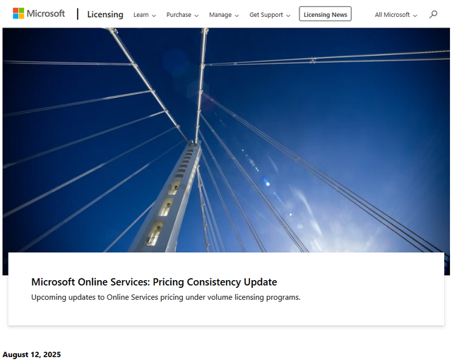 Microsoft Online Services: Pricing Consistency Update
