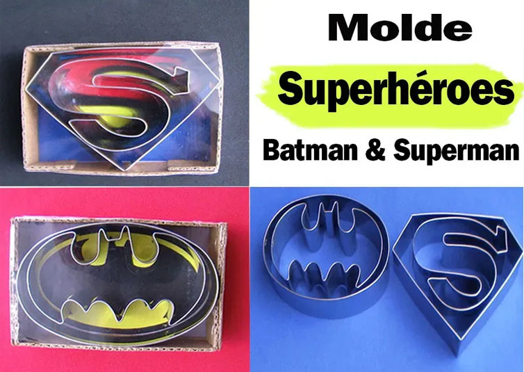 4 Cortadores de galletas superHéroes batman surperman para repostería