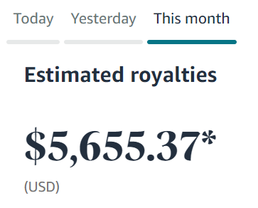 Monthly KDP Earnings 1