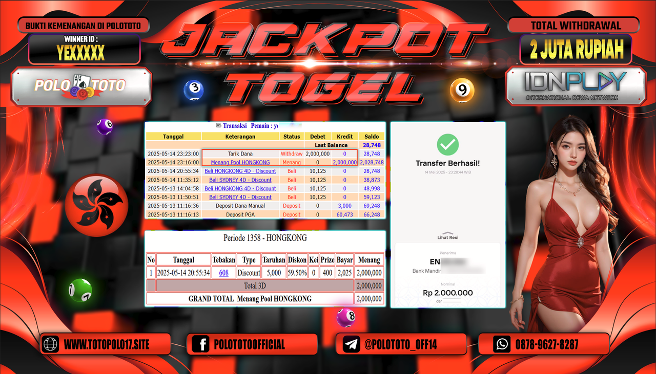POLOTOTO JACKPOT TOGEL HONGKONG LOTTO Rp.2.000.000,-