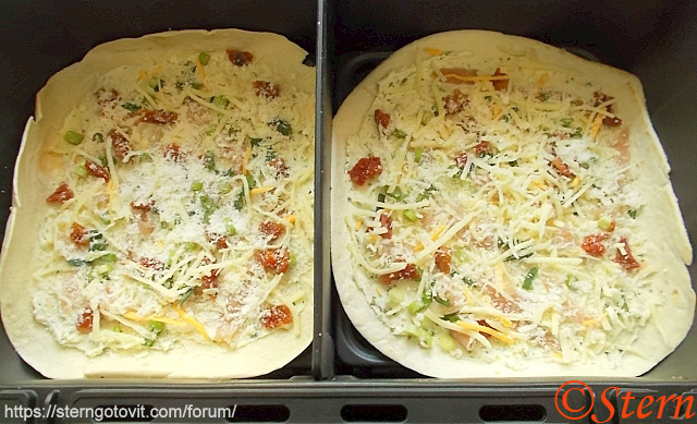 Тортилья в аэрогриле «Ленивая пицца»