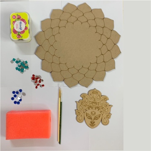 Penkraft 3D Devi Mahalaxmi Face Wall Decor DIY Kit 