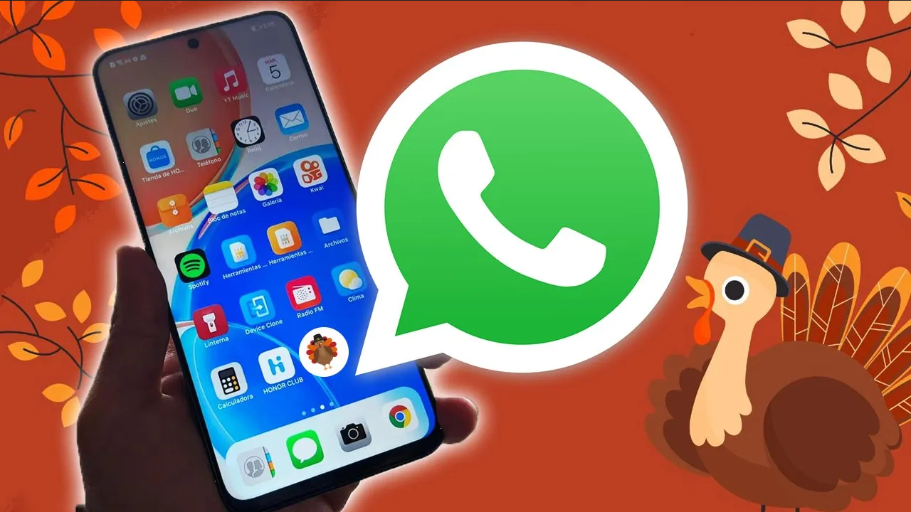 Día de Acción de Gracias: Truco para cambiar el ícono de WhatsApp por un pavo